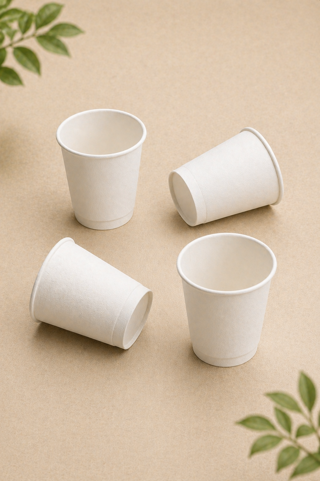 Plastic-free compostable paper cups in 8 oz to 20 oz sizes